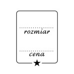 Stempel "rozmiar i cena"