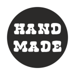 Stempel "handmade na czarnym tle"