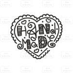 Stempel "handmade" koronkowe serce