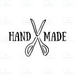 Stempel "handmade" nożyczki szkic
