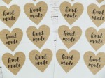 Naklejki eko KRAFT serce handmade napis