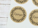 Naklejki eko KRAFT mandala Dziękuję
