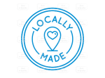 Naklejki 'style handmade' locally made 4 cm