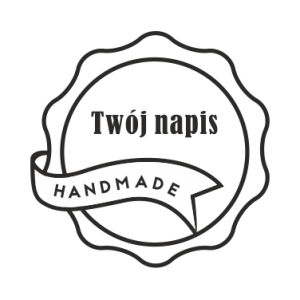 Stempel personalizowany z Twoim napisem "wstążka" 01