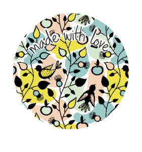 Naklejki MADE WITH LOVE  4 cm 01