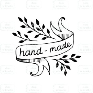 Stempel ozdobny baner Handmade z listkami
