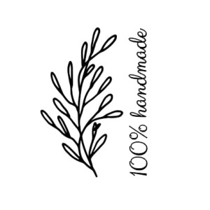 Stempel "Handmade z gałązką"